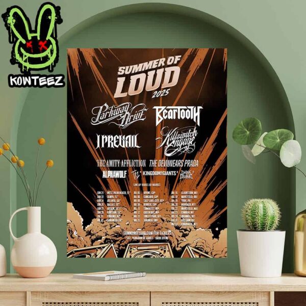 Beartooth I Prevail Killswitch Engage And Parkway Drive Will Serve As The Rotating Headliners On The 2025 Summer Of Loud Tour Home Decor Poster Canvas