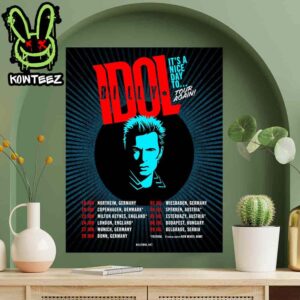 Billy Idol It’s A Nice Day To Tour Again 2025 Merch Poster For Euro Tour Dates Home Decor Poster Canvas