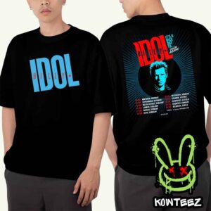 Billy Idol It’s A Nice Day To Tour Again 2025 Merch Poster For Euro Tour Dates Two Sides Unisex T-Shirt