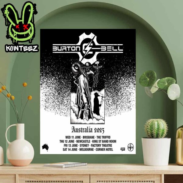 Burton C Bell The Voice Of Fear Factory Merch Poster For Australia Tour 2025 Home Decor Poster Canvas