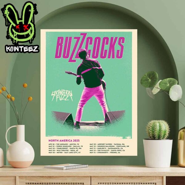 Buzzcocks Merch Poster For North America Tour Dates 2025 Home Decor Poster Canvas