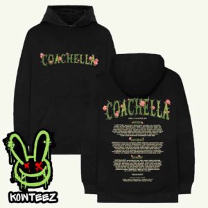 Coachella Merch Cactus Flower 2025 Lineup April 11-13 And 18-20 2025 Merchandise Two Sides Unisex Hoodie T-Shirt