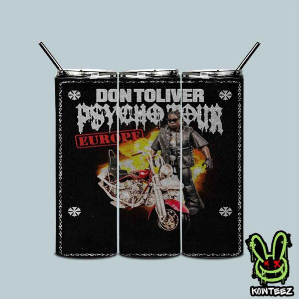 Don Toliver Hardstone Psycho EU Tour Dates 2025 Tumbler-Mug-Cup With Straw