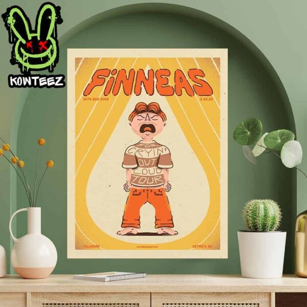 Finneas With Bad Suns Merch Poster For Show At Fillmore Detroit On February 25 2025 Home Decor Poster Canvas