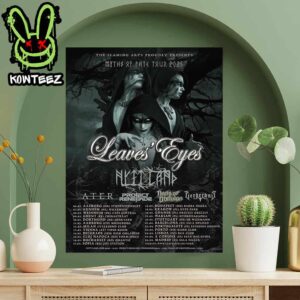 Leaves’ Eyes Merch Poster The Flaming Arts Proudly Presents Myths Of Fate Tour 2025 Home Decor Poster Canvas