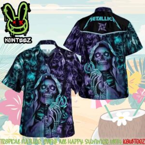 Metallica Rock Band Skull Purple 2025 Hawaiian Shirt And Beach Short