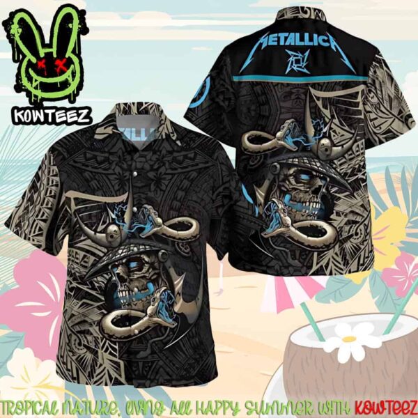 Metallica Samurai Warrior 2025 Hawaiian Shirt And Beach Short