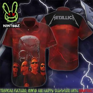 Metallica Thunder Skull Hard Rock 2025 Hawaiian Shirt And Beach Short