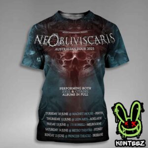 NE Obliviscaris Australian Tour June 2025 Performing Exul And Citade Album In Fulls All Over Print T-Shirt