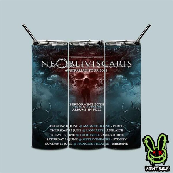 NE Obliviscaris Australian Tour June 2025 Performing Exul And Citade Album In Fulls Tumbler-Mug-Cup With Straw