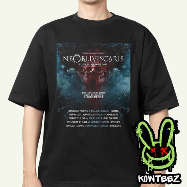 NE Obliviscaris Australian Tour June 2025 Performing Exul And Citade Album In Fulls Unisex T-Shirt