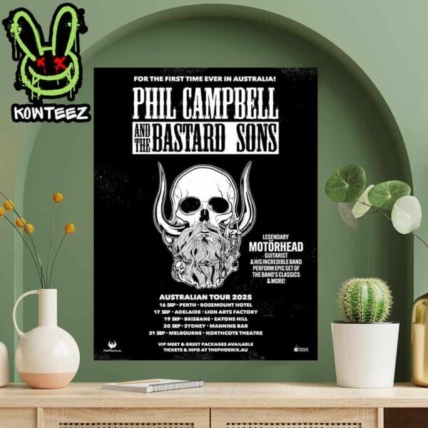 Phil Campbell And The Bastard Sons Lengendary Motohead Guitarist Merch Poster For Australia Tour 2025 Home Decor Poster Canvas