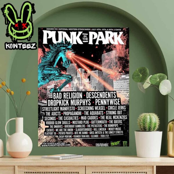 Punk In The Park Merch Poster In Denver Co National Western Stockyards On July 18th 19th 20th 2025 Lineup Home Decor Poster Canvas