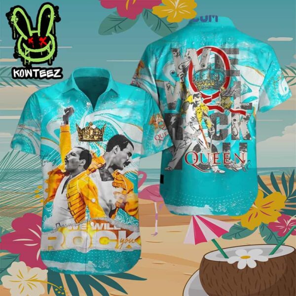 Queen Band 2025 We Will Rock You Hawaiian Shirt And Beach Short