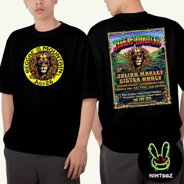 Reggae On The Mountain Merch Poster On July 26 2025 Topanga CA Music & Culture Festival Lineup Two Sides Unisex T-Shirt