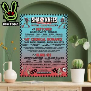 Shaky Knees Festival Merch Poster At Piedmont Park In Atlanta Ga On Sep 19-21 2025 Full Lineup Home Decor Poster Canvas