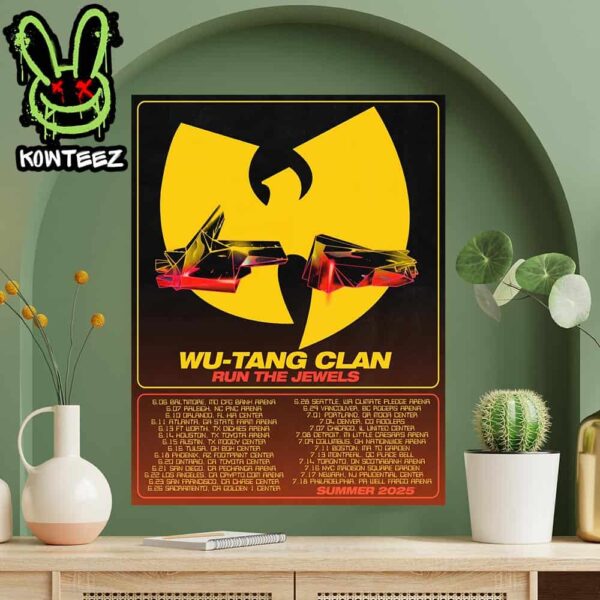 Wu Tang Clan Merch Poster For Run The Jewels Summer Tour Dates 2025 Home Decor Poster Canvas