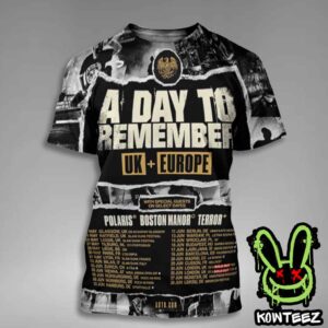 A Day To Remember UK Europe Tour With Boston Manor Polaris And Terror Dates List All Over Print T-Shirt