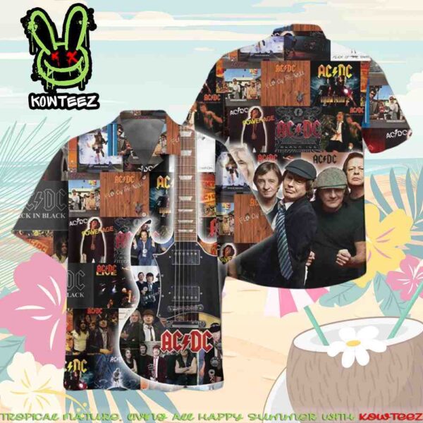 AC DC All The Albums Summer Merch 2025 Hawaiian Shirt And Beach Short