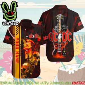 AC DC Rock N Roll Custom Name Merch 2025 Hawaiian Shirt And Beach Short