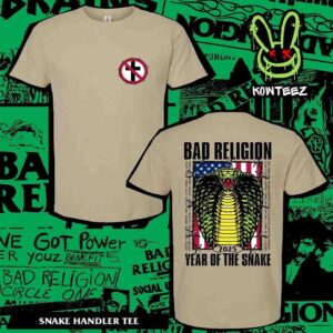 Bad Religion Band World Tour 2025 Merch Snake Handler Tee Two Sides Unisex T-Shirt