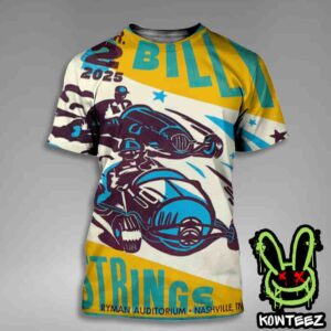 Billy Strings Merch Poster For Show On March 2 2025 At Ryman Auditorium In Nashville TN Highway Prayers All Over Print T-Shirt