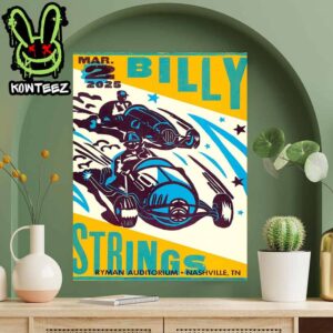 Billy Strings Merch Poster For Show On March 2 2025 At Ryman Auditorium In Nashville TN Highway Prayers Home Decor Poster Canvas