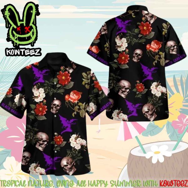 Black Sabbath Skull Merch 2025 Hawaiian Shirt And Beach Short