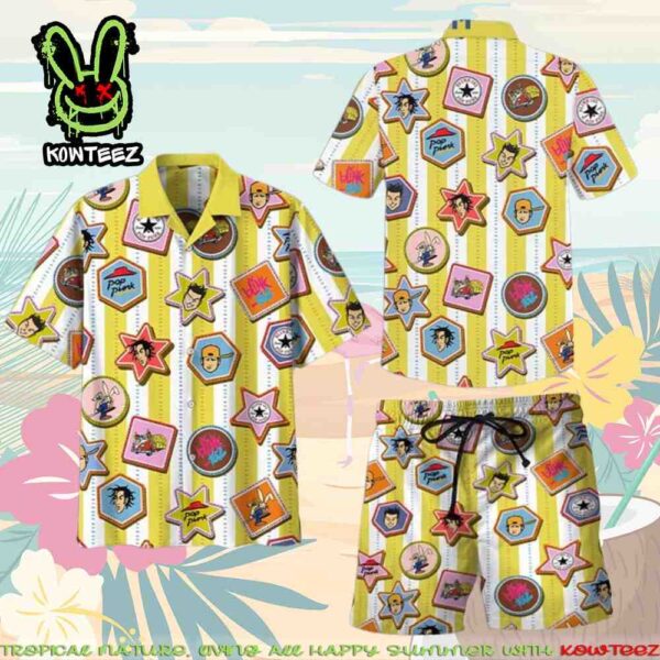 Blink 182 Pop Punk Fan Love Summer Merch 2025 Hawaiian Shirt And Beach Short