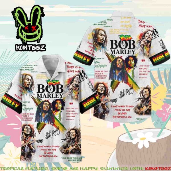 Bob Marley Music Unify People On Earth Summer Merch 2025 Hawaiian Shirt And Beach Short