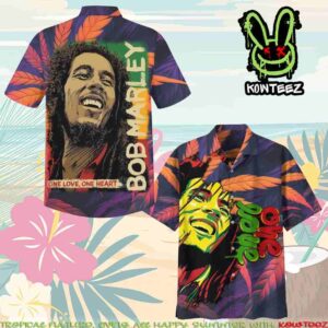 Bob Marley One Love One Heart Summer Merch 2025 Hawaiian Shirt And Beach Short