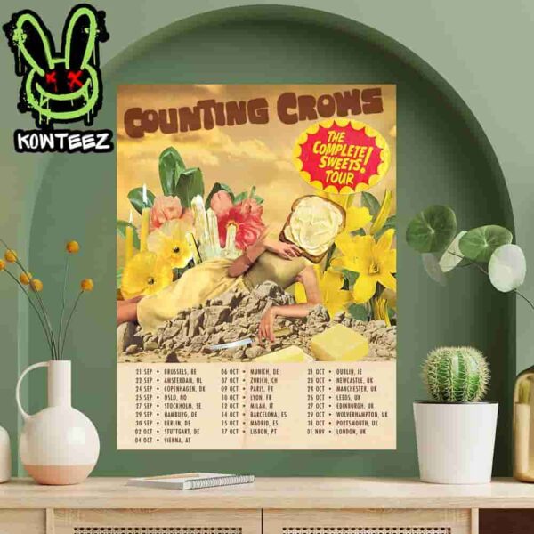 Counting Crows The Complete Sweets Tour Dates October 2025 Home Decor Poster Canvas