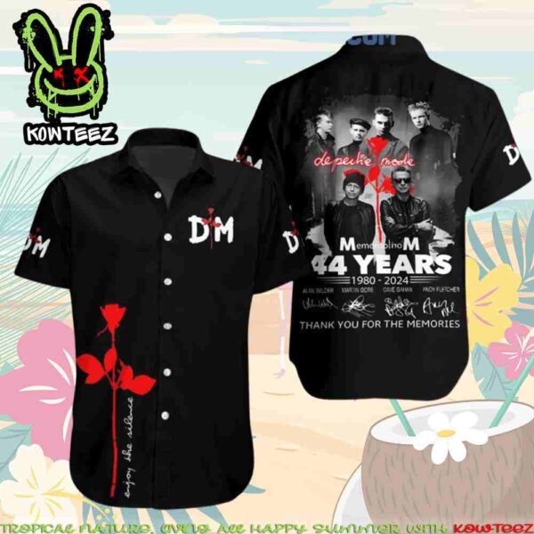 Depeche Mode Memento Mori 44 Years Of The Memories 1980-2024 Summer Merch 2025 Hawaiian Shirt And Beach Short