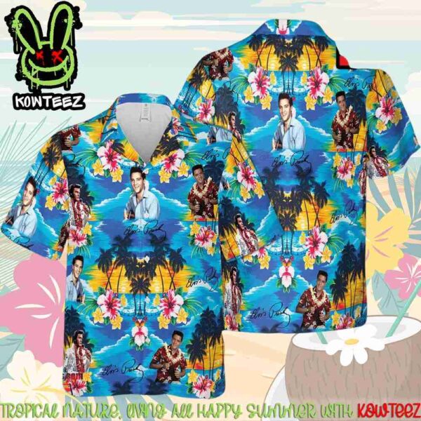 Elvis Presley 2025 Bold And Bright Aloha Hawaiian Shirt And Beach Short