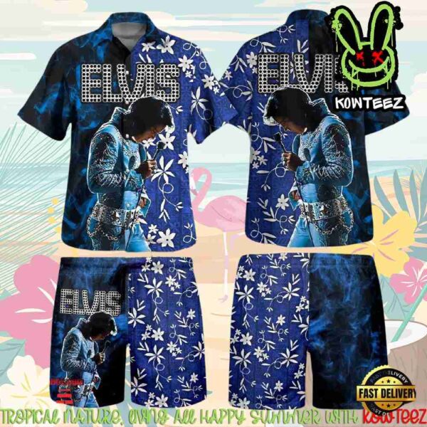 Elvis Presley 2025 Vibrant Rocker Vibes Aloha Hawaiian Shirt And Beach Short