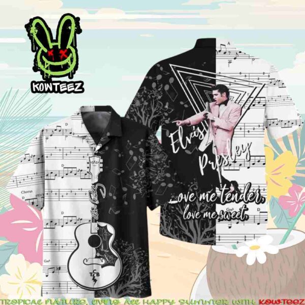 Elvis Presley Love Me Tender Love Me Sweet Summer Merch 2025 Hawaiian Shirt And Beach Short