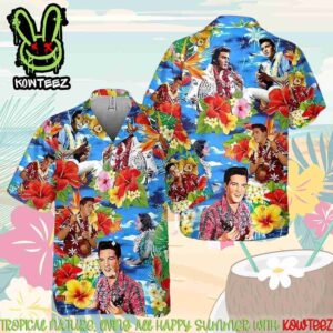 Elvis Presley Music Graphics Aloha Hawaiian Shirt And Beach Short