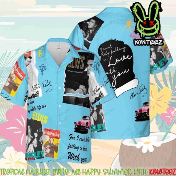 Elvis Presley Summer Rock I Can Help Falling In Love With You Aloha Hawaiian Shirt And Beach Short