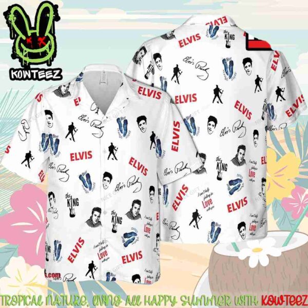 Elvis Presley The King Guitar I Can’t Help Falling In Love With You Aloha Hawaiian Shirt And Beach Short