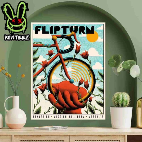 Flipturn Band Merch Poster For Show In Mission Ballroom On March 15 2025 In Denver Co Home Decor Poster Canvas