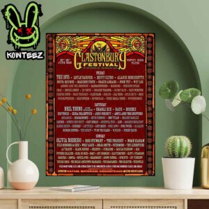 Glastonbury Festival 25th-29th June 2025 Worthy Farm Pilton Line-Up Home Decor Poster Canvas