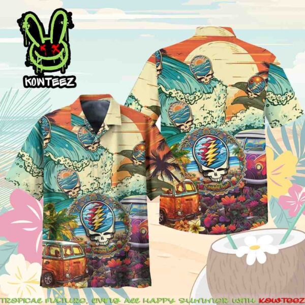 Grateful Dead Summer Flip Flop Summer Merch 2025 Hawaiian Shirt And Beach Short