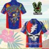 Grateful Dead Wave That Flag American Proud Summer Merch 2025 Hawaiian Shirt And Beach Short