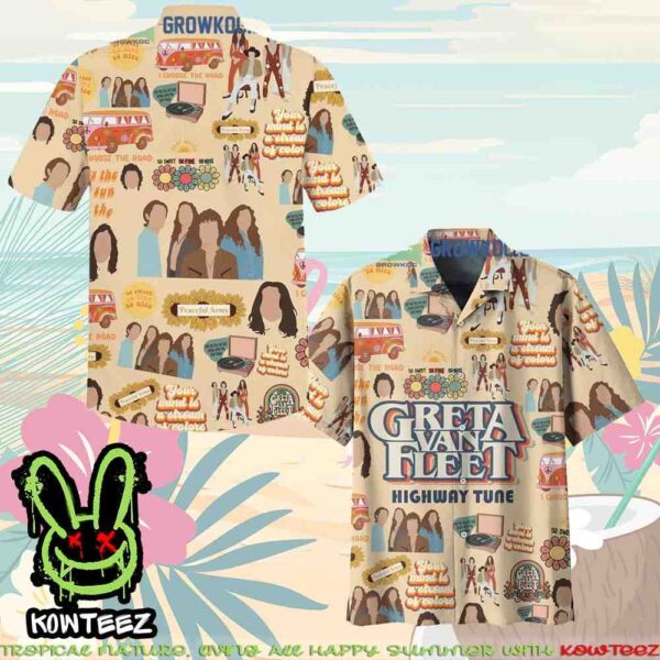 Greta Van Fleet Your Mind Is A Stream Of Colors Summer Merch 2025 Hawaiian Shirt And Beach Short