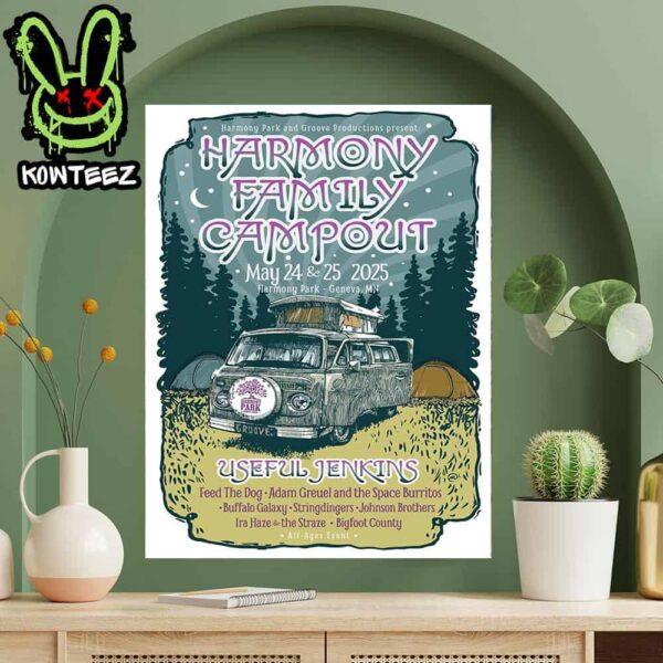 Harmony Family Campout Merch Poster On May 24-25 2025 At Harmony Park In Geneva Mn Home Decor Poster Canvas