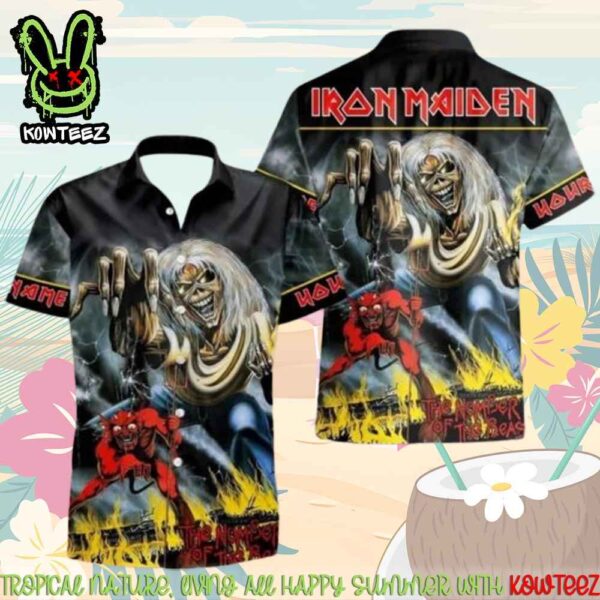 Iron Maiden Beast Tropical Merch 2025 Hawaiian Shirt And Beach Short