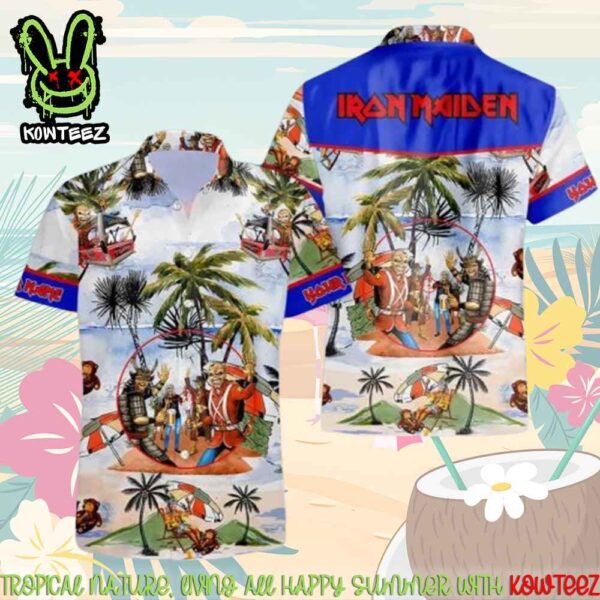 Iron Maiden Island Adventures Merch 2025 Hawaiian Shirt And Beach Short