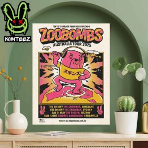 Japanese Rock Band Zoobombs Australia Tour Dates 2025 Home Decor Poster Canvas