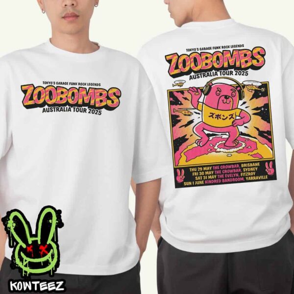 Japanese Rock Band Zoobombs Australia Tour Dates 2025 Two Sides Merch Unisex T-Shirt