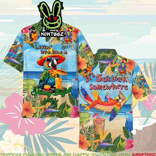 Jimmy Buffett Its 5 O’Clock Somewhere Summer Merch 2025 Hawaiian Shirt And Beach Short